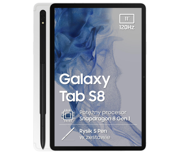Samsung Galaxy Tab S8 11" 8/128GB WiFi, S Pen, Silver - 716340 - zdjęcie